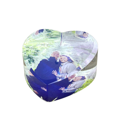 Personalised Photo Glass Heart Paperweight + Luxury Gift Box