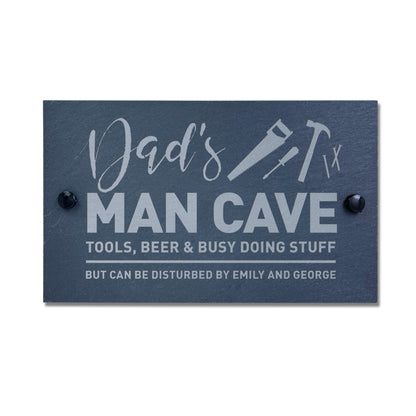 Personalised Tools Dad's Man Cave Slate Wall Sign 25 x 15cm