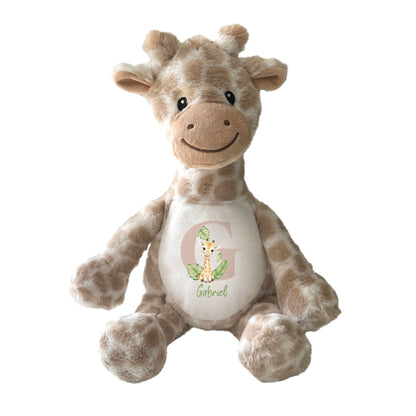 Personalised Alphabet Giraffe Teddy Bear 34cm | New Baby, 1st Birthday or Christening Gift