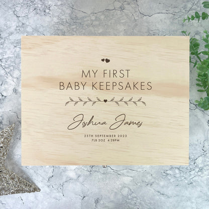Personalised Pine Wooden Any Message Keepsake Memory Box - 5 Sizes