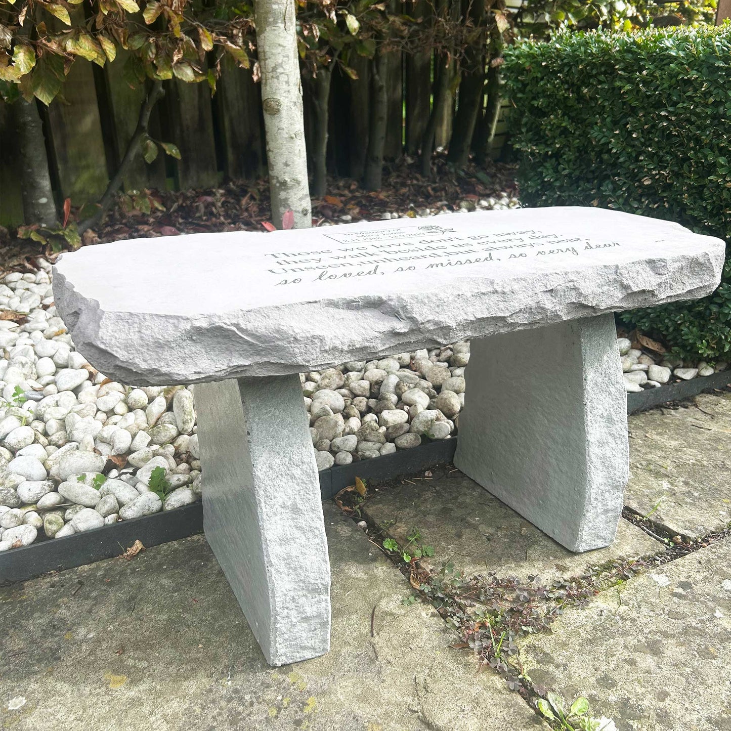 Personalised Engraved Stone Memorial Bench