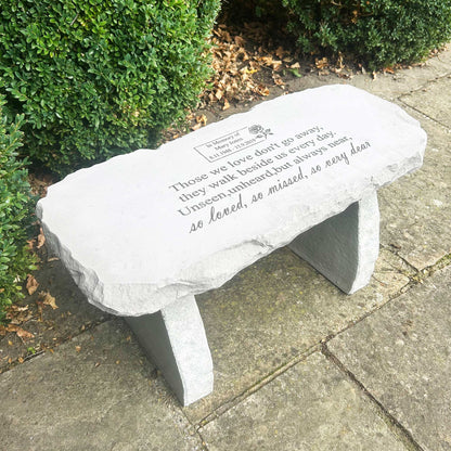 Personalised Engraved Stone Memorial Bench