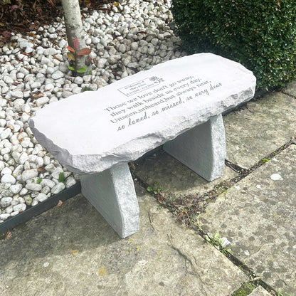 Personalised Engraved Stone Memorial Bench