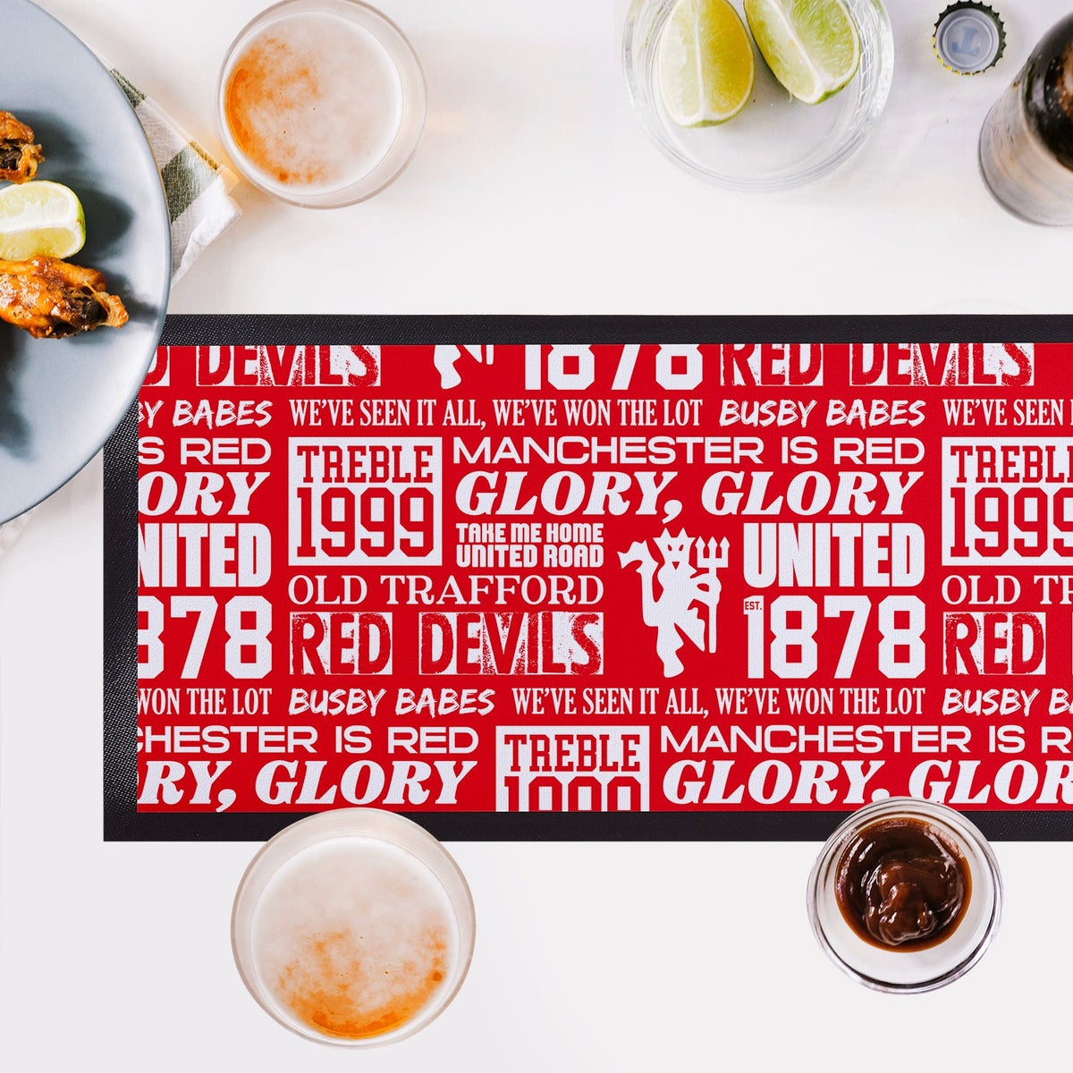 Manchester Red - Word Montage - Bar Runner
