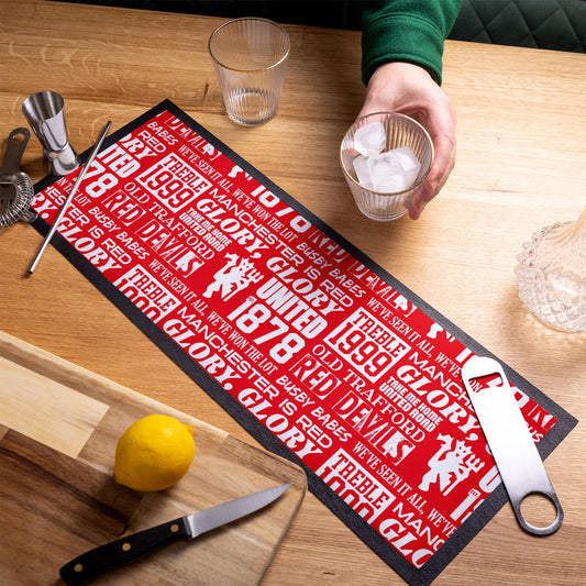 Manchester Red - Word Montage - Bar Runner