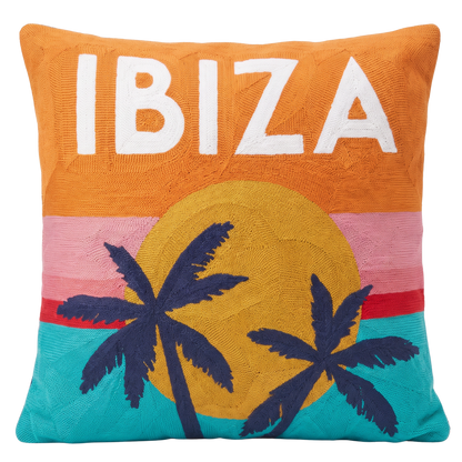 Ibiza Sunset Needlepoint Pillow