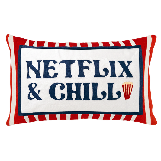 Netflix & Chill Needlepoint Pillow