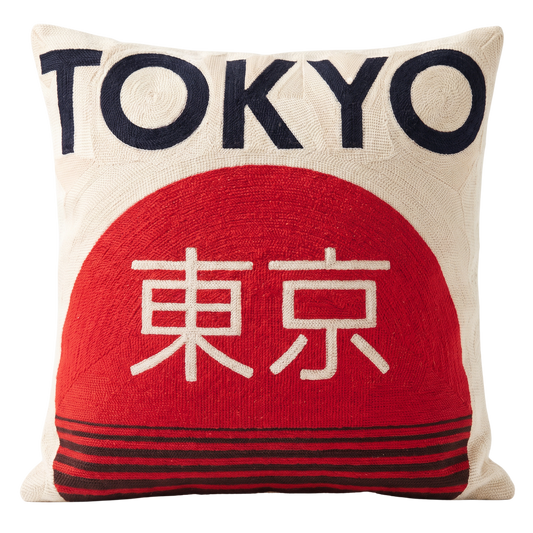 Tokyo Japanese Needlepoint Pillow