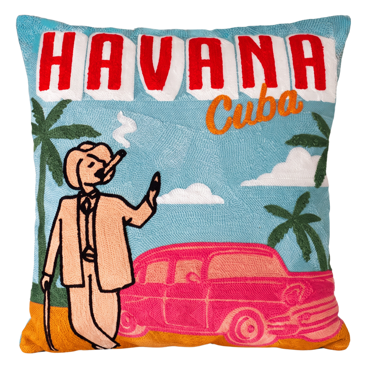 Havana Cuba Needlepoint Pillow