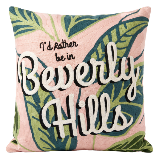 Beverly Hills Palm Needlepoint Pillow