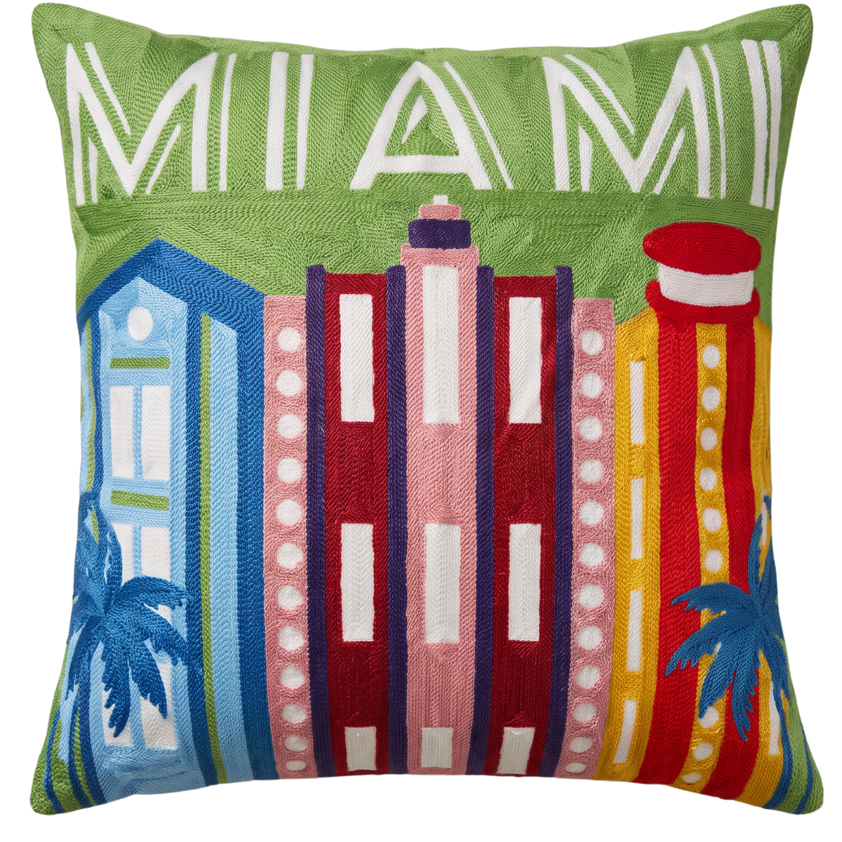 Miami Art Deco Needlepoint Pillow