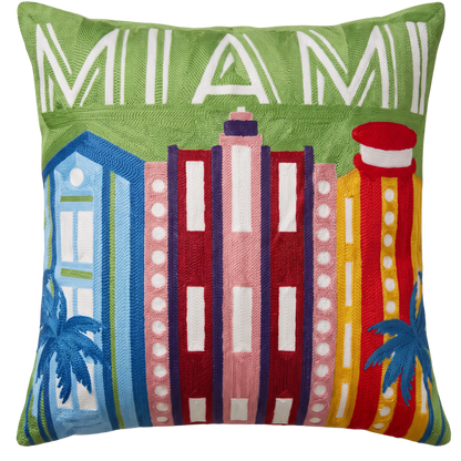 Miami Art Deco Needlepoint Pillow