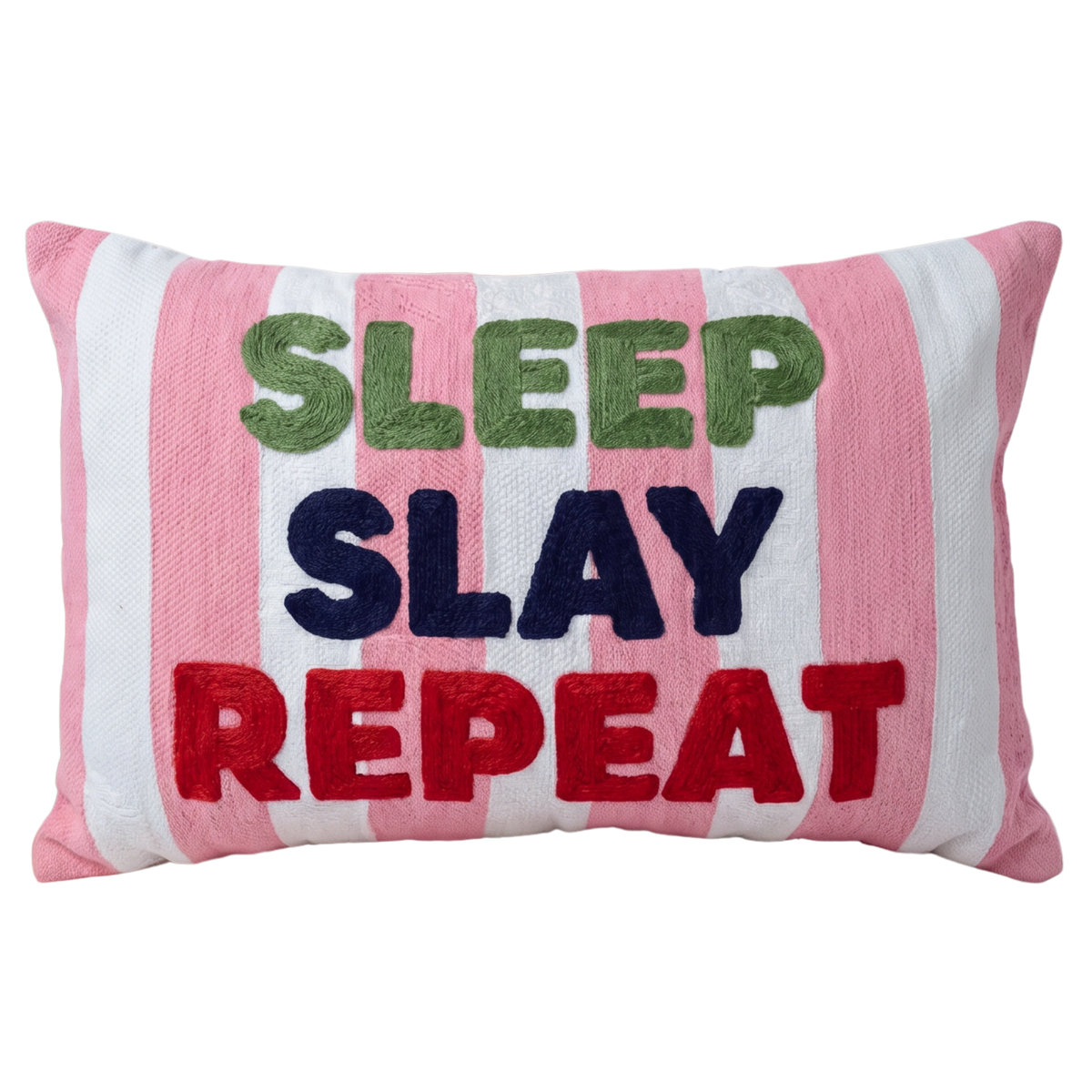 Sleep Slay Repeat Needlepoint Pillow