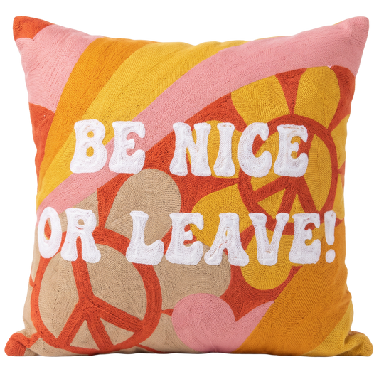 Be Nice or Leave Needlepoint Pillow