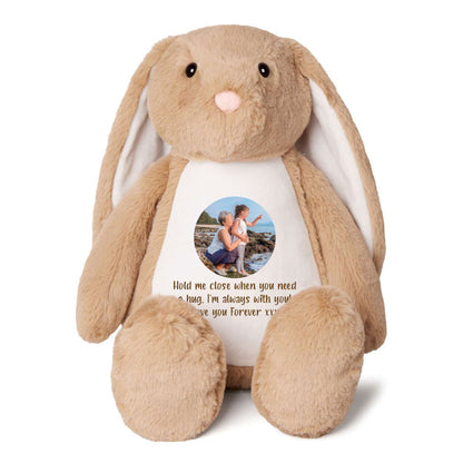 Personalised Photo Ashes Keepsake Memory Bunny - Brown