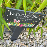 Personalised Colourful Easter Slate Garden Marker