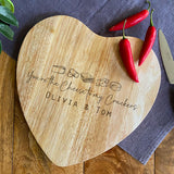 Personalised Wooden Heart Cheese Board Cheese to My Crackers