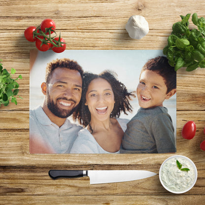 Personalised Photo Glass Chopping Board Worktop Saver