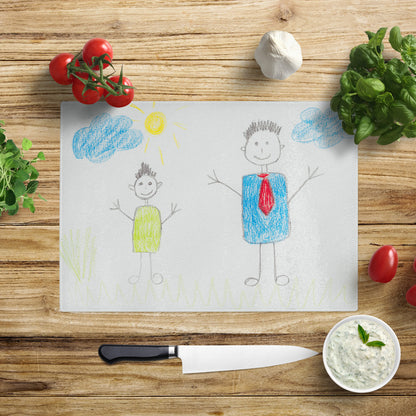 Personalised Photo Glass Chopping Board Worktop Saver