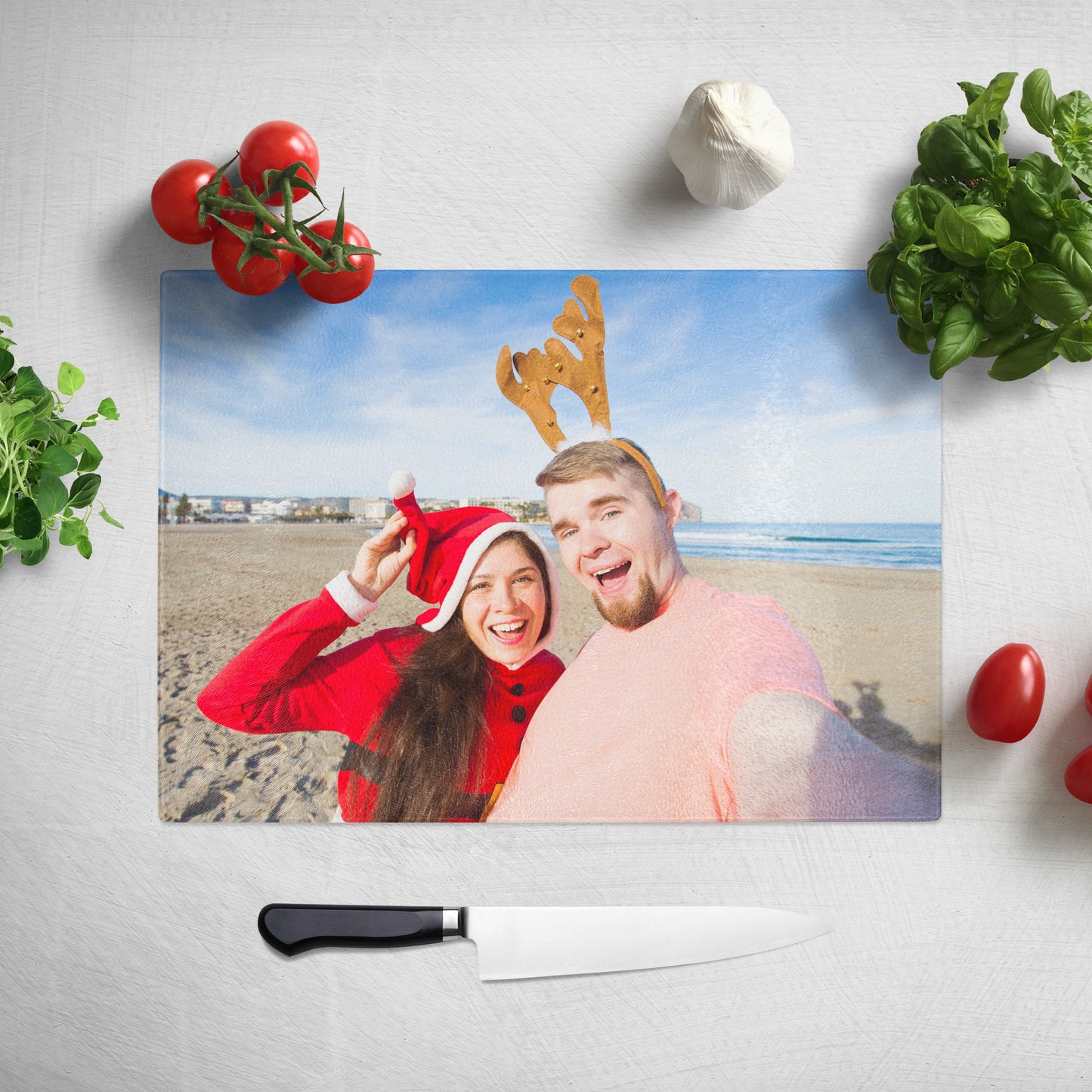 Personalised Photo Glass Chopping Board Worktop Saver