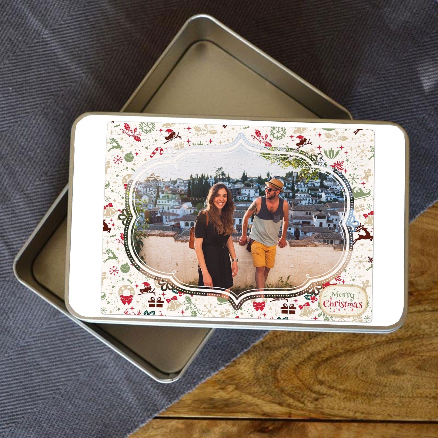 Christmas Photo Upload Jigsaw 300 Pcs + Metal Gift Tin
