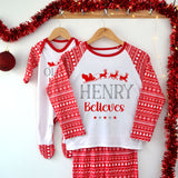 Personalised Christmas Pyjamas I Believe All Family Sizes