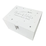 Personalised White Wooden Couples Christmas Eve Box - 3 Sizes