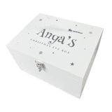 Personalised White Wooden Santa Sleigh Christmas Eve Box - 3 Sizes