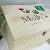Personalised Santa Hat Paws Pet Christmas Eve Box - 5 Sizes