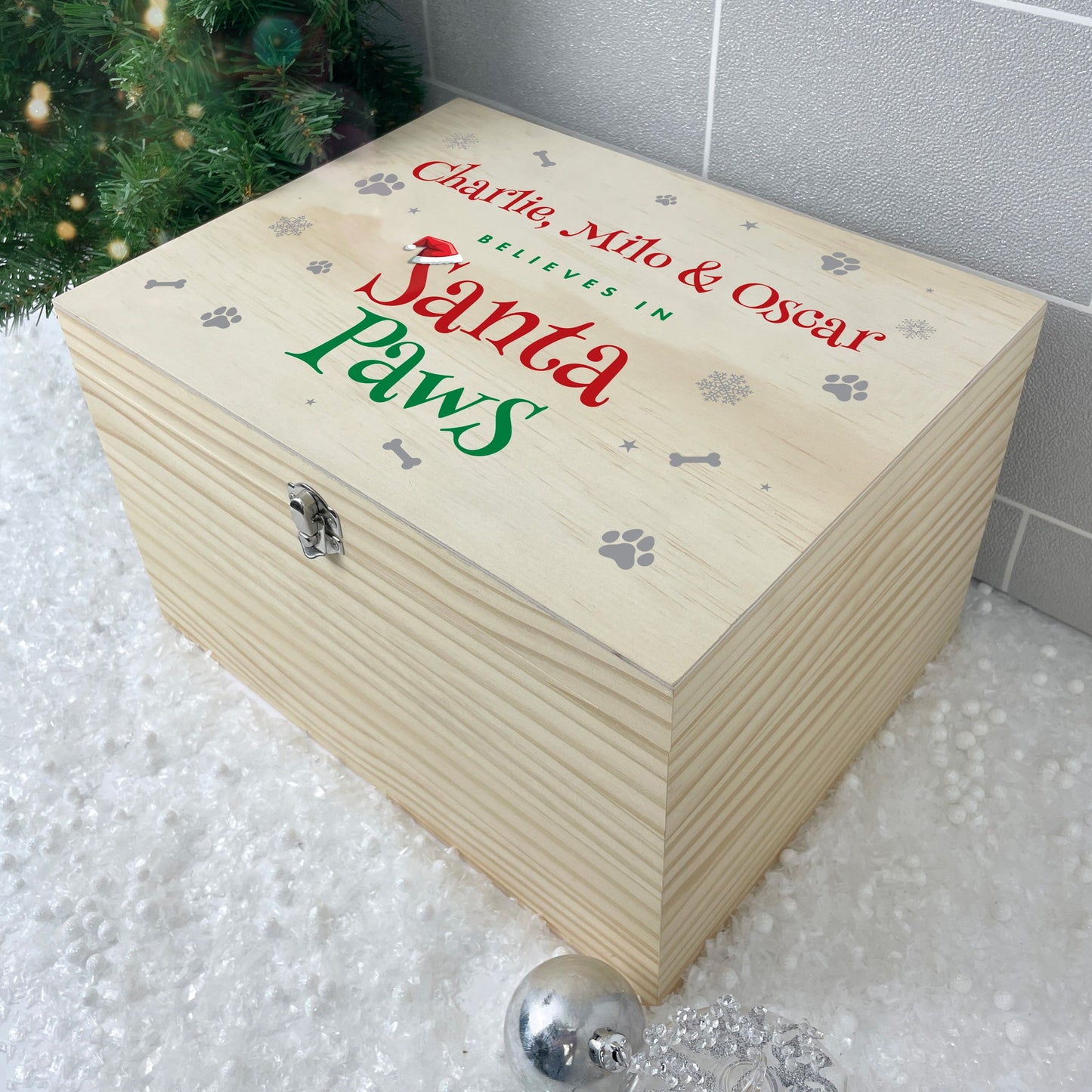 Personalised Santa Paws Pet Christmas Eve Box - 5 Sizes