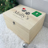Personalised Santa Hat Paws Pet Christmas Eve Box - 5 Sizes