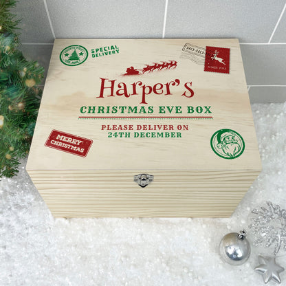 Personalised North Pole Postal Stamp Christmas Eve Box - 5 Sizes