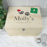 Personalised Santa Hat Paws Pet Christmas Eve Box - 5 Sizes