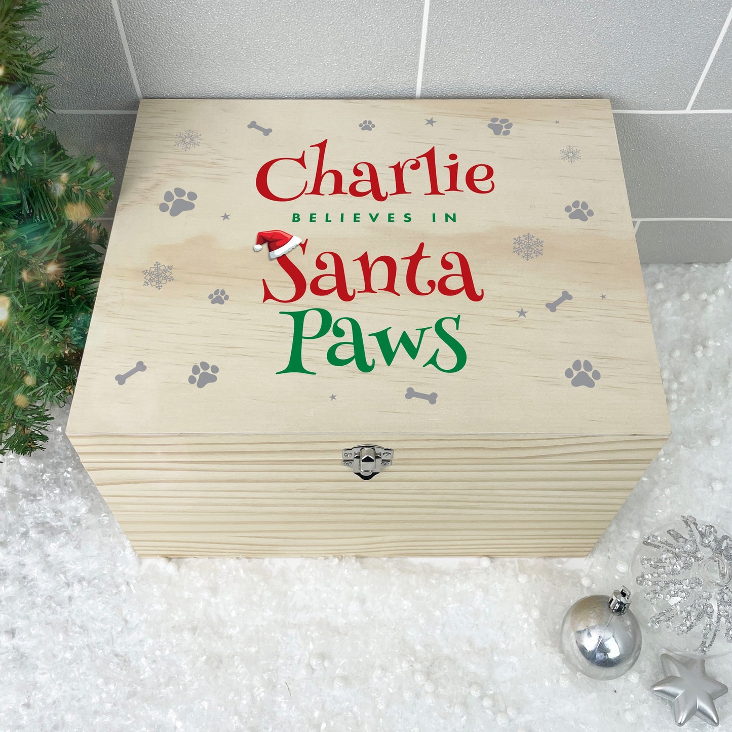 Personalised Santa Paws Pet Christmas Eve Box - 5 Sizes