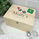 Personalised Santa Hat Paws Pet Christmas Eve Box - 5 Sizes