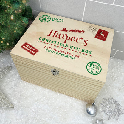 Personalised North Pole Postal Stamp Christmas Eve Box - 5 Sizes