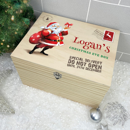 Personalised Cartoon Santa Christmas Eve Box - 5 Sizes
