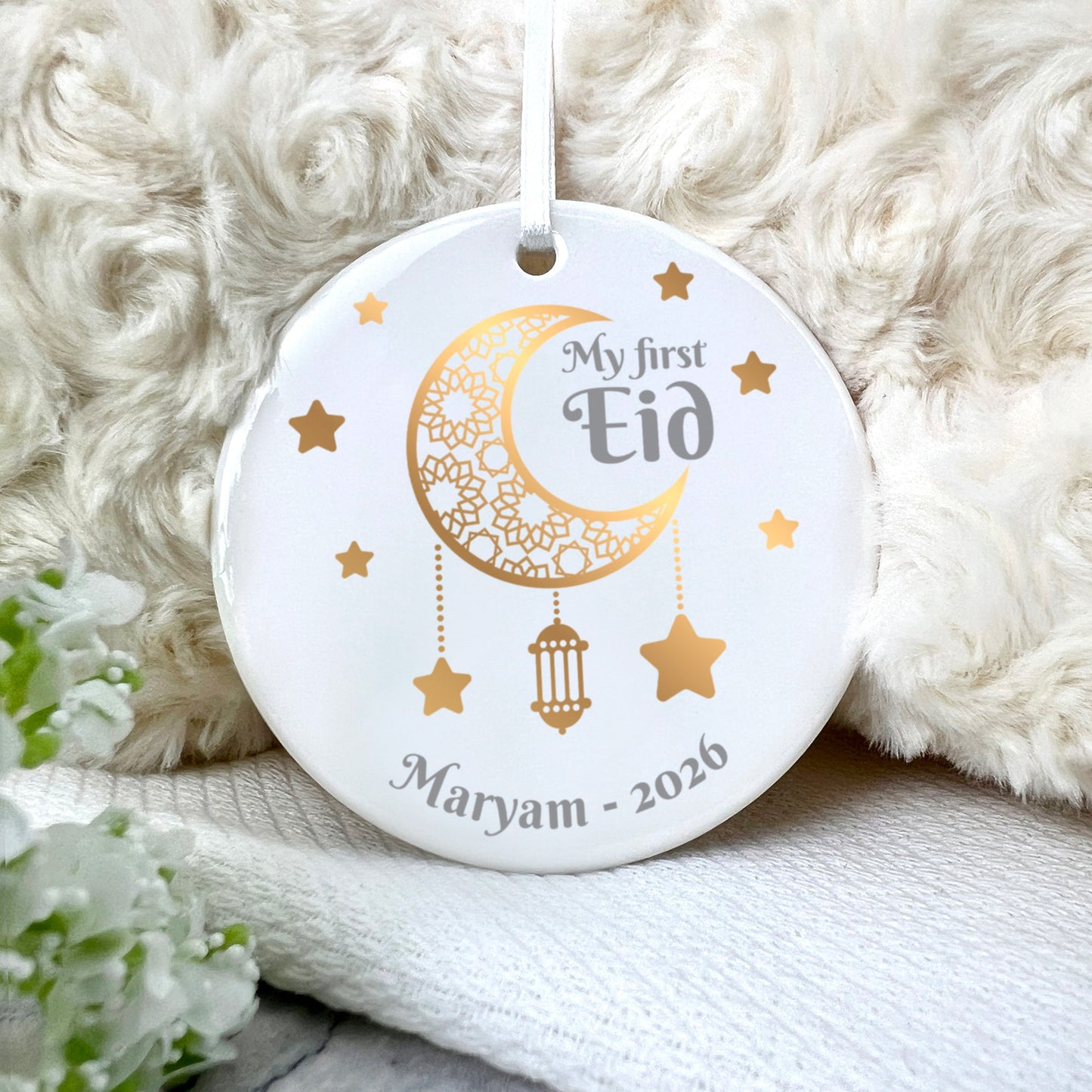 Personalised My First Eid Ceramic Decoration + Gift Box