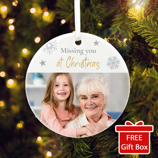 Memorial Photo Ceramic Disc Hanging Decoration + Gift Box