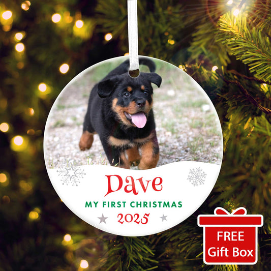 Pet Photo Ceramic Disc Hanging Decoration + Gift Box