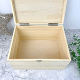 Personalised Couples Names Pine Keepsake Memory Box - 5 Sizes