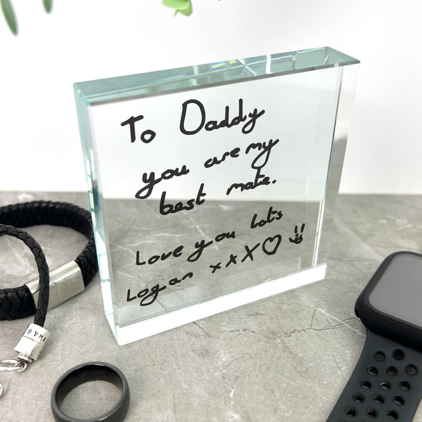 Personalised Handwriting Crystal Token | Memorial & Meaningful Gifts