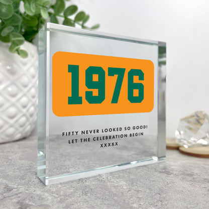Personalised Year Milestone Crystal Token | Birthday or Anniversary Gift