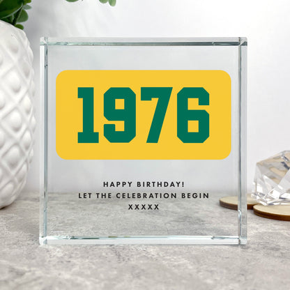 Personalised Year Milestone Crystal Token | Birthday or Anniversary Gift