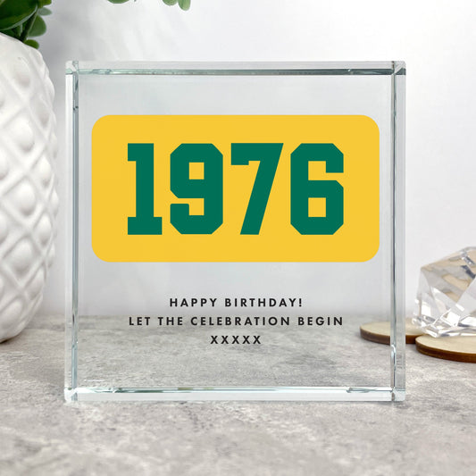 Personalised Year Milestone Crystal Token | Birthday or Anniversary Gift