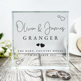 Personalised Wedding Script Text Crystal Token