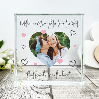 Personalised Mother & Daughter/Son Best Friends Photo Crystal Token