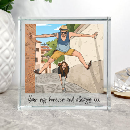 Personalised Crystal Token Gift with AI Photo Effects