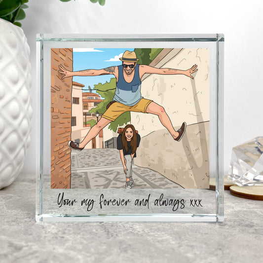 Personalised Crystal Token Gift with AI Photo Effects