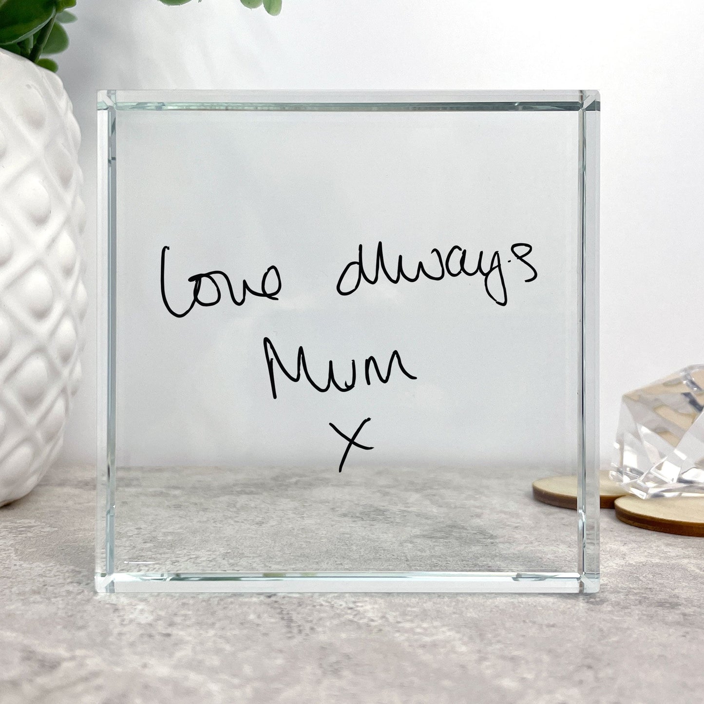 Personalised Handwriting Crystal Token | Memorial & Meaningful Gifts
